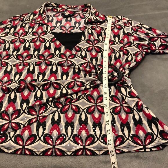 Studio 1940 Sparkle Dot Print Layered Look Top Vintage Woman Size XL - Picture 7 of 8